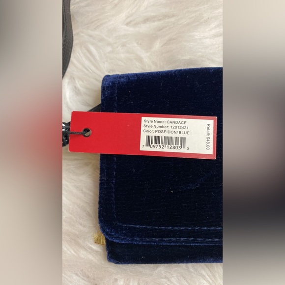 Circus By Sam Edelman Candace Wallet On A String Velvet Blue Poseidon - Picture 7 of 7